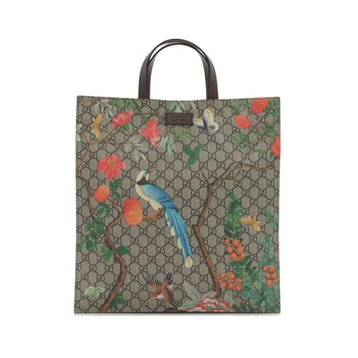 额外9折 Gucci “GG Supreme” 印花鸟兽图案托特包 $900（约6395元）