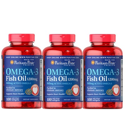 ！Puritan's Pride 普丽普莱 Omega-3*油 1200mg*100粒*3瓶装  .59（约84元）