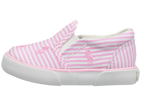 Polo Ralph Lauren Kids Bal Harbour Repeat 女童款粉色条纹帆布鞋 $22.99（约167元）