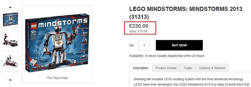 LEGO Mindstorms 第三代机器人 £230（约2047元）