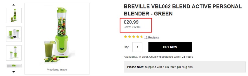 终于补货啦！Breville 便携懒人榨汁机 £20.99（约185元）