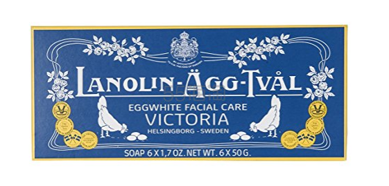 【德亚直邮】Victoria Lanolin agg tval 瑞典蛋清面膜洁面皂50g x6块装 12欧（约93元）