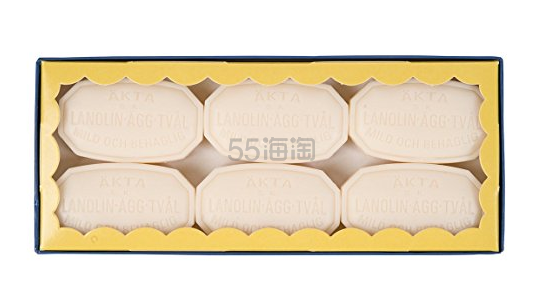 【德亚直邮】Victoria Lanolin agg tval 瑞典蛋清面膜洁面皂50g x6块装 12欧（约93元）