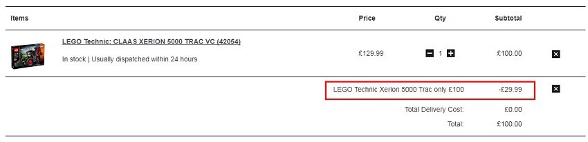 LEGO Technic 42054 克拉斯Xerion 5000型拖拉机 ￡100（约880元）