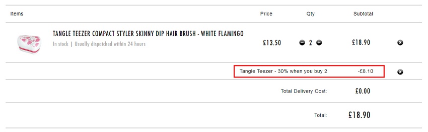 Tangle Teezer 顺发解结梳 火烈鸟款 ￡9.45（约83元）