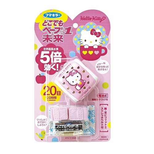 【3件免运费】《爸爸去哪儿》同款：Vape 未来5倍 Hello Kitty 驱蚊手表 含税到手价1615日元（约100元）