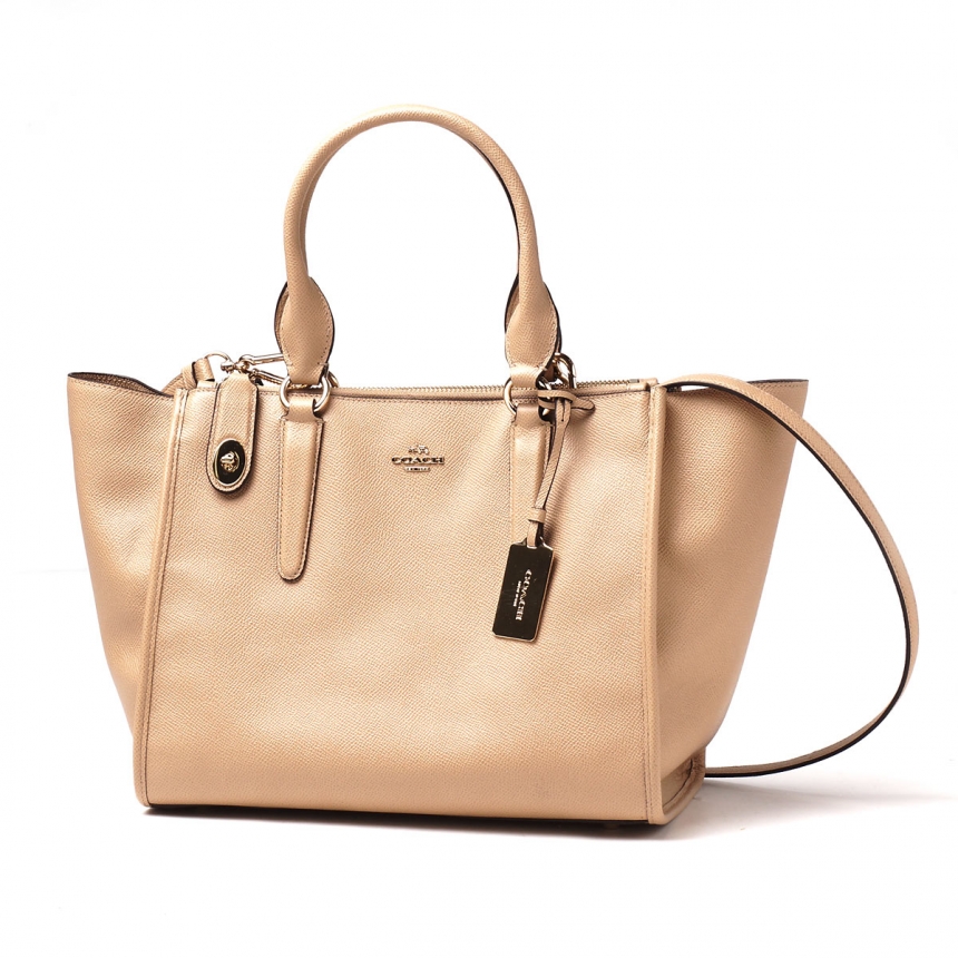 COACH Crossgrain Leather Crosby Carryall 浅棕色手袋 9.99（约869元）