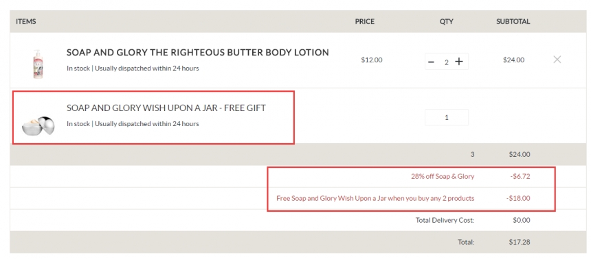 SkinStore：Soap and Glory 身体护理产品 全线7.2折+送希望面霜中样！