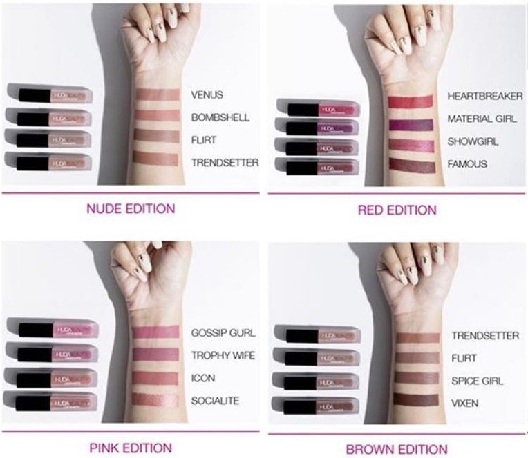 新品！Huda 哑光液体唇膏迷你套装 （约239元）