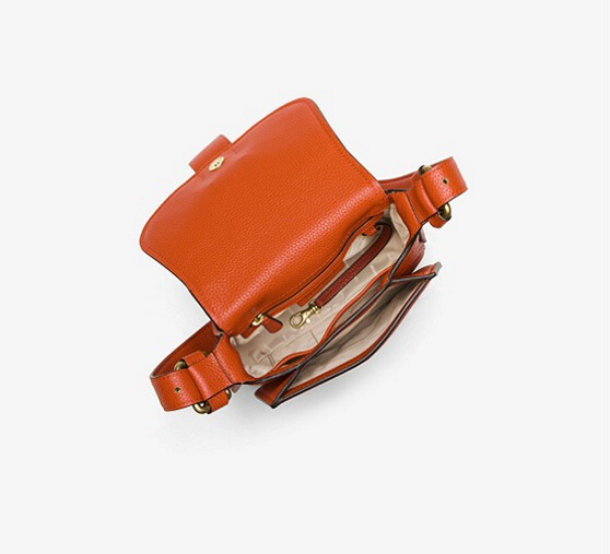 【限时高返！】Michael Kors 中号 Maxine 皮制马鞍包 橘色/黑色可选 $164（约1188元）