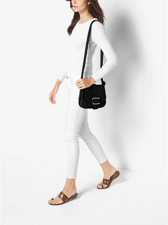 【限时高返！】Michael Kors 中号 Maxine 皮制马鞍包 橘色/黑色可选 4（约1188元）