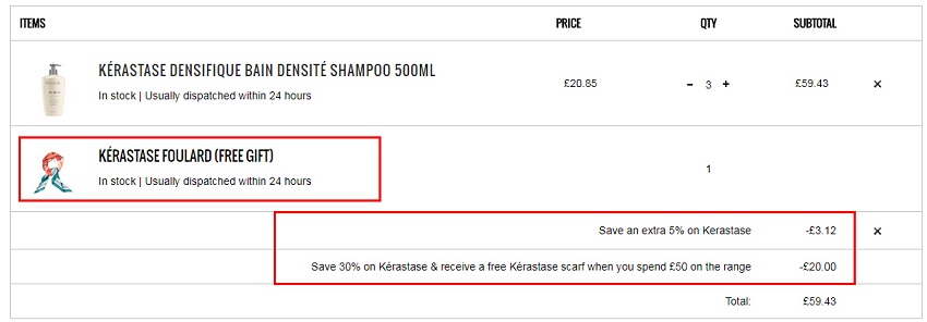 Lookfantastic：Kerastase 卡诗 洗发护发产品等 低至6.7折+额外9.5折+赠品！