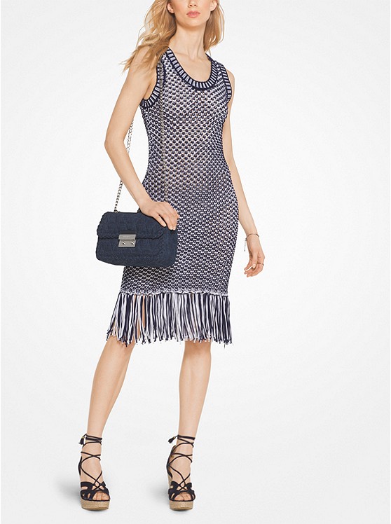 【首次降价！】MICHAEL Michael Kors Sloan 女士大号牛仔链条单肩包 $156（约1130元）
