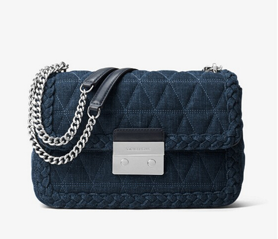【首次降价！】MICHAEL Michael Kors Sloan 女士大号牛仔链条单肩包 $156（约1130元）