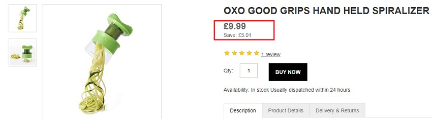 OXO 手持式蔬菜螺旋切丝器 ￡9.9（约86元）