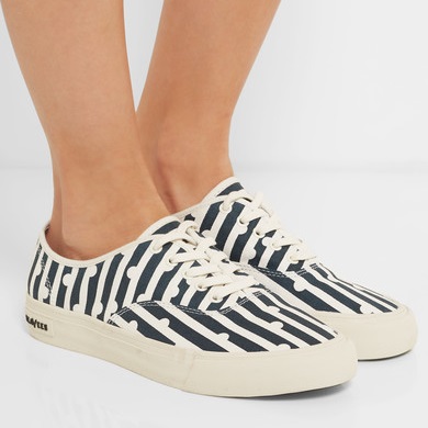 【年中大促】J.CREW 条纹、波点拼接帆布鞋 £45（约393元）