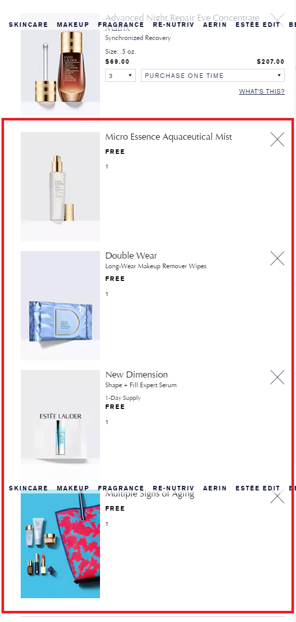 随时失效！Estee Lauder 雅诗兰黛美国官网：美妆护肤 满送7件礼包+满送正装卸妆湿巾+满0送正装微精华原生液喷雾！