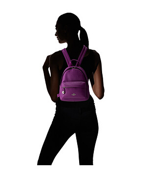 COACH Polished Pebble Leather Mini Campus Backpack 紫色背包 $129.99（约942元）