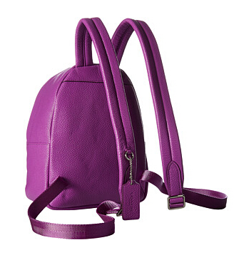 COACH Polished Pebble Leather Mini Campus Backpack 紫色背包 $129.99（约942元）