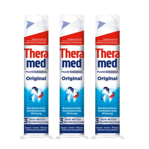 【55专享】Theramed 泰瑞美 站立式牙膏 100ml*3支 6.6欧（约51元）