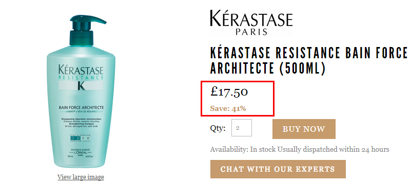 Kerastase 卡诗双重强化洗发水 500ml £17.5（约152元）