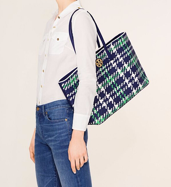 Tory Burch 汤丽柏琦 DUET WOVEN 编织皮革托特包 $293（约2122元）