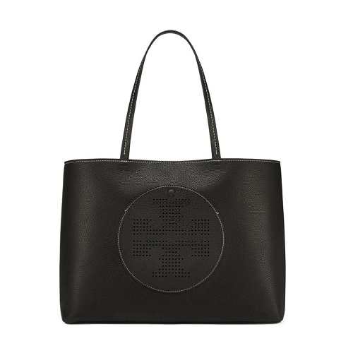 通勤好包额外7折 Tory Burch PERFORATED 经典 LOGO 托特包 黑色 $195.3（约1415元）