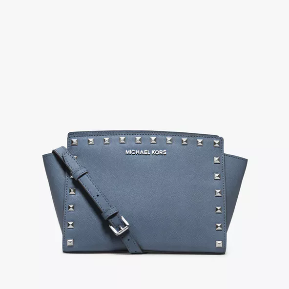 补货 Michael Kors 中号 Selma 铆钉装饰十字纹皮斜挎包 9.5（约1010元）