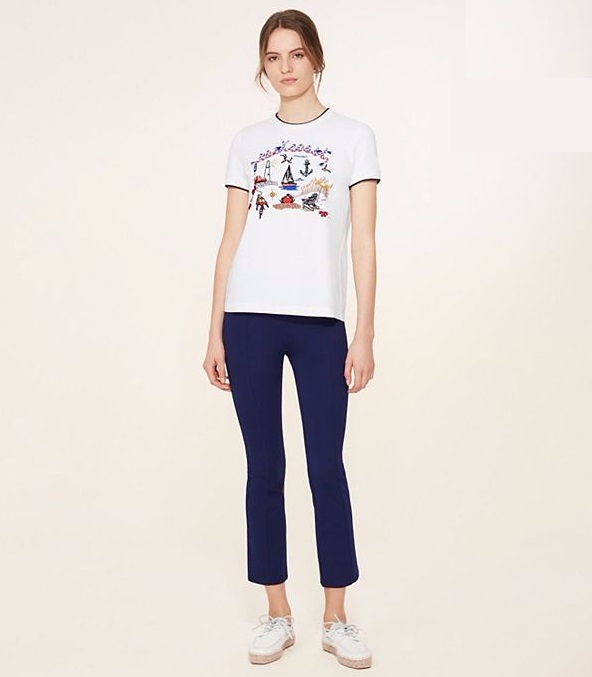 【不费力的时髦！】Tory Burch 汤丽柏琦 EAST T-SHIRT 女士复古印花T恤 $76（约553元）