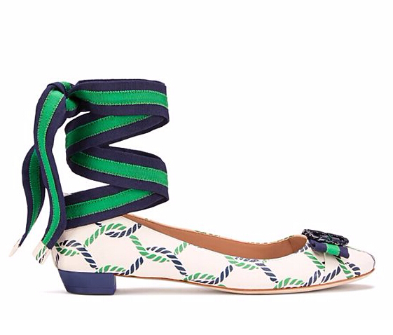 【4.2折！】Tory Burch 汤丽柏琦 MARITIME 绑带芭蕾鞋 $104（约753元）
