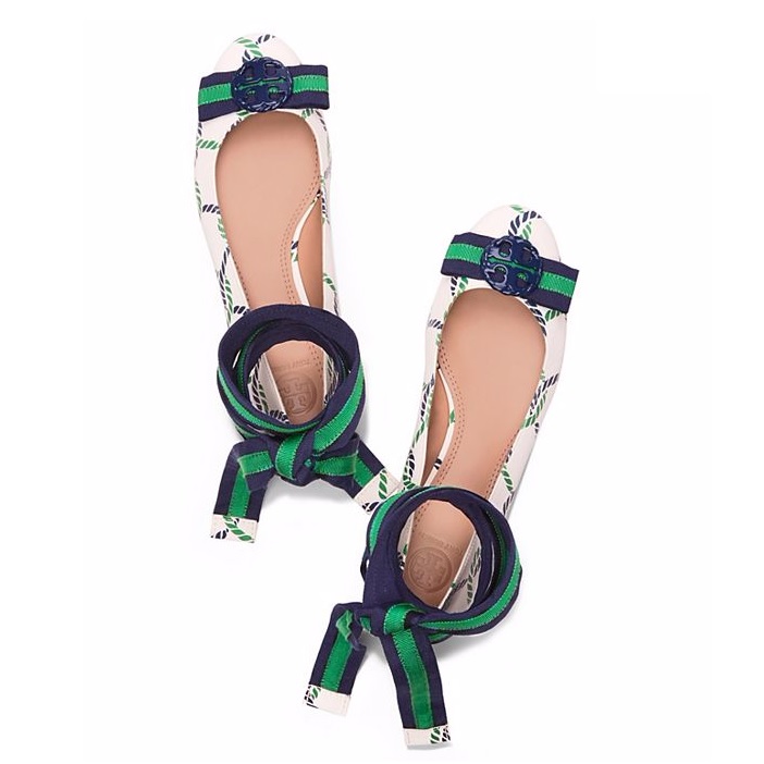 【4.2折！】Tory Burch 汤丽柏琦 MARITIME 绑带芭蕾鞋 $104（约753元）