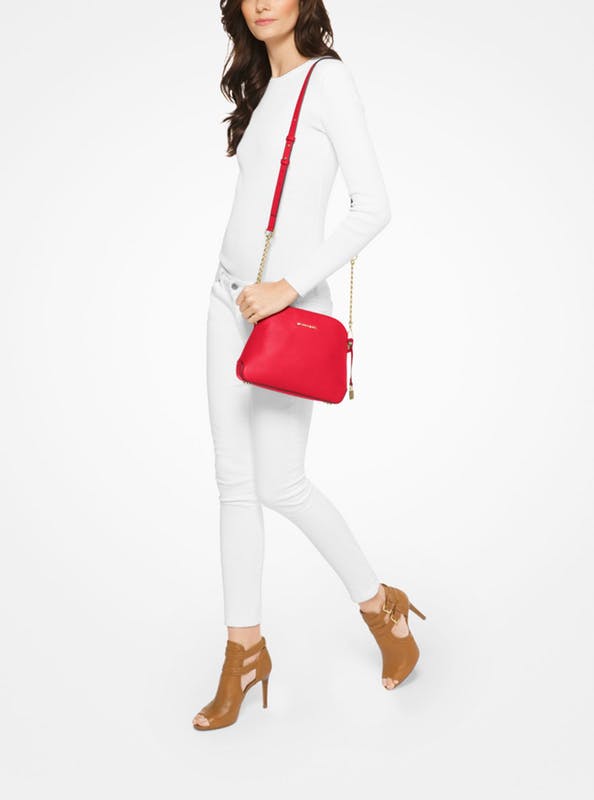 捡漏一只 Michael Kors Mercer 皮制圆顶斜肩包 红色 .7（约722元）