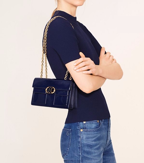 【仅剩1只！】Tory Burch 汤丽柏琦 GEMINI LINK 皇家蓝 小号链条包 $329（约2383元）