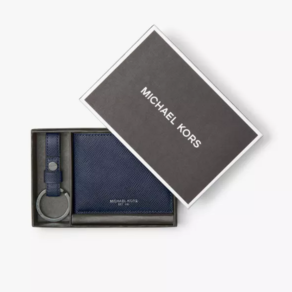 3折白菜价送礼自用都 Michael Kors Slim Billfold 钱包钥匙扣套装 .98（约319元）