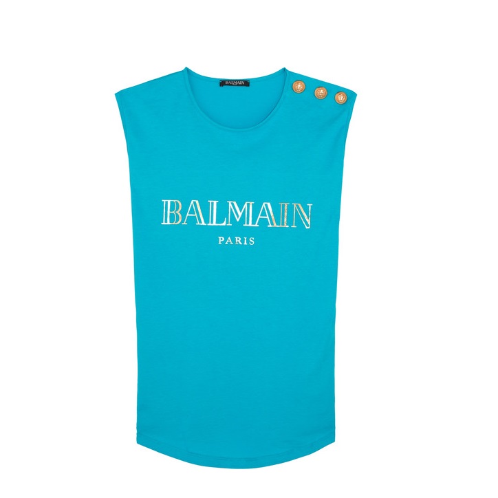 【送价值5的Chloe 墨镜】额外8折！Balmain 经典款Logo印花背心 5.6（约921元）