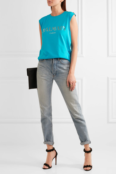 【送价值5的Chloe 墨镜】额外8折！Balmain 经典款Logo印花背心 5.6（约921元）
