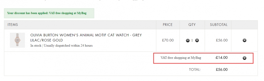 新系列罕见8折！Olivia Burton 猫咪印花表盘 手表 £56（约489元）