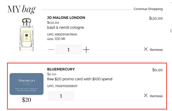 Bluemercury：Jo Malone 祖马龙香水香氛产品满额送高达0礼卡