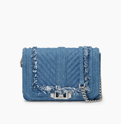 【私密特卖会！】Rebecca Minkoff small Love Crossbody 小号牛仔菱格纹链条包 $78.4（约565元）