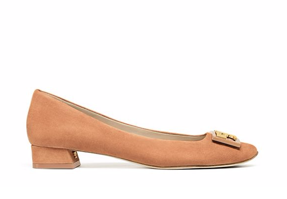 【新补货！】TORY BURCH 汤丽柏琦 GIGI SUEDE PUMP 女士麂皮方跟鞋 $109（约790元）