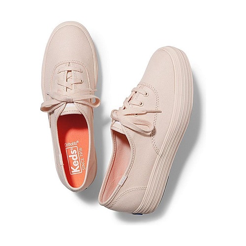 Keds TRIPLE MONO 厚底帆布鞋 浅桃色 .95（约289元）