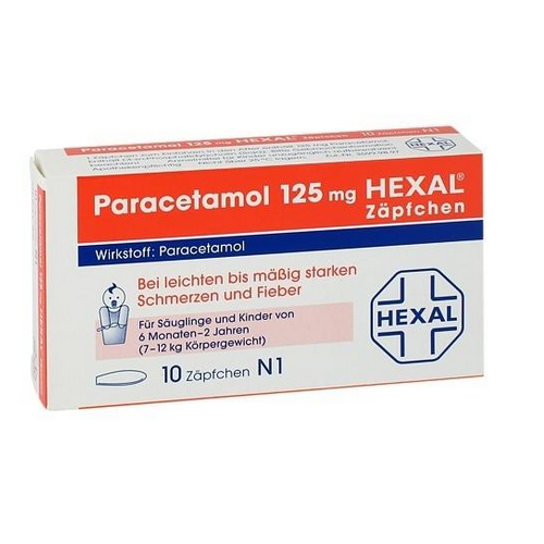 Paracetamol 儿童降温止*退烧栓 10粒  €1.50(约12元）