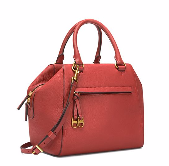 【5折！】Tory Burch 汤丽柏琦 GEMINI LINK 气质酒红色手提包 £205（约1798元）