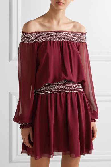 大促仅剩*后9天！额外8折！Tory Burch 一字领雪纺仙裙 £221.6（约1933元）