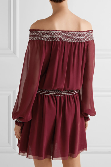 大促仅剩*后9天！额外8折！Tory Burch 一字领雪纺仙裙 £221.6（约1933元）