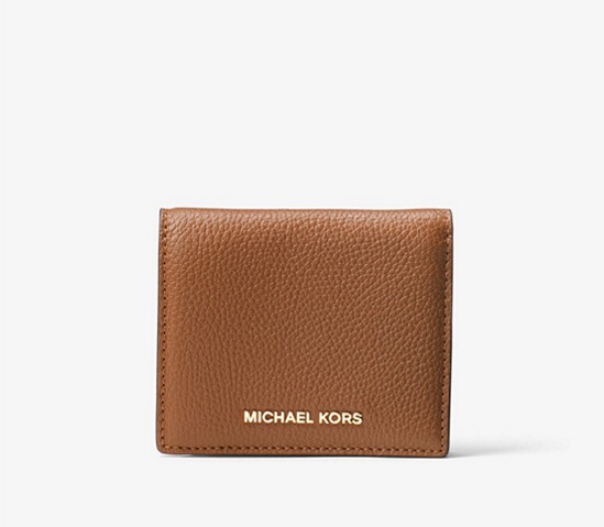 MICHAEL Michael Kors Mercer  荔枝纹牛皮短钱夹 棕色 $34（约246元）