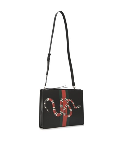 额外7.5折+包邮包税收 Gucci 2017 春夏新款蛇图案手拿肩背包 9188元