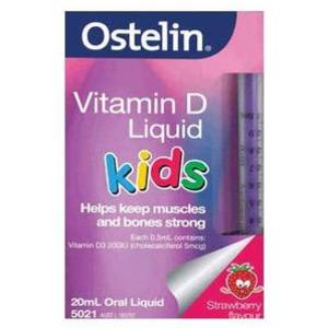 【2件8.9折+免邮+满减！】Ostelin 维生素D3 200IU 口服液 草莓味 20ml AU$11.56（约63元）