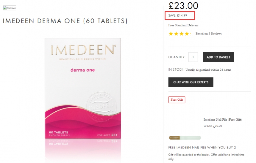 6折！Imedeen 伊美婷胶原蛋白 经典款60粒 ￡23（约201元）