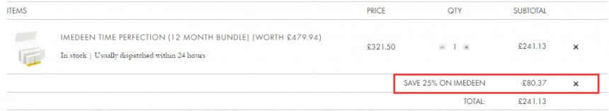 价值£480！Imedeen 伊美婷胶原蛋白 加强型 12个月量 ￡241.13（约2104元）